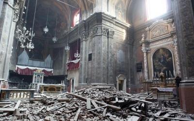 Chiesa Collegiata di Santa Maria Maggiore a Pieve di Cento (foto Ansa)