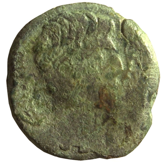 La moneta rinvenuta a Claterna con l'immagine di Ottaviano Augusto