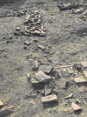 Particolare delle strutture murarie in corso di scavo