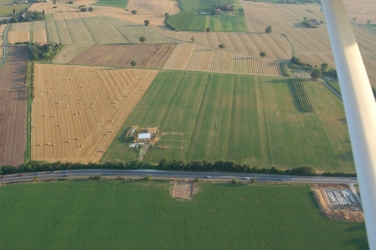 Ozzano Emilia (BO) Veduta aerea della citt romana e delle aree scavate