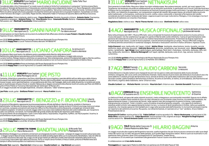 programma della rassegna Infrasuoni 2013