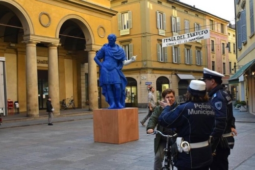 La ricostruzione in 3D di Marco Emilio Lepido in piazza del Monte